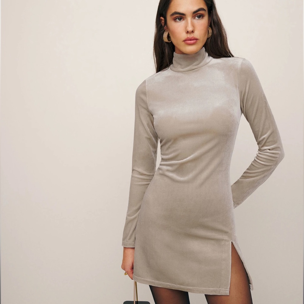 Reformation • Libra Knit Velvet Dress